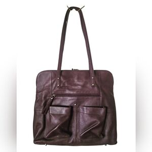 Osgoode Marley " Feel The Difference" Large Plum Leather Utility Backpack Tote
